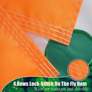 Bandera Bordada de Trébol Irlandés para Exteriores de 4x6 Pies, Bandera Resistente para el Día de San Patricio, 2 Pesas de Latón de 500g, USA TOP FLAGSINC - Product Image 4