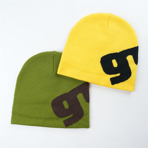 Gorros de punto de Jacquard con estampado digital de invierno y logotipo personalizado unisex con parche personalizado, diseño de socorro, listo para viajar, marca personalizada - Product Image 3