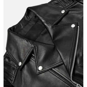 Women's PU Leather Biker <b>Jacket</b> <b>Short</b> Satin-Lined Outerwear Custom Logo Autumn Style Sizes XXL-3XL - Product Image 3