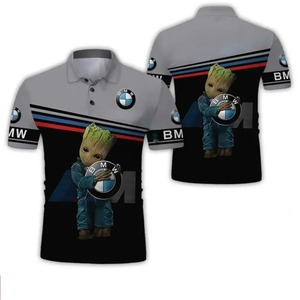 2025 nuevos polos de talla grande para hombre, camisetas deportivas ligeras de manga corta con logotipo B M W, Polo informal con estampado 3D y botones - Product Image 5