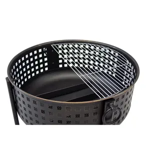 Foyer moderne fait à la main en acier corten avec support intégré pour le bois de chauffage, fini par Zahid Exports en Inde - Product Image 3