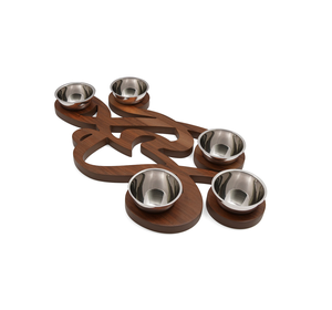 Design exquis bol clouté en bois noir maison et cuisine décoration de mariage utilisation dans la maison hôtel restaurants fête de mariage - Product Image 3