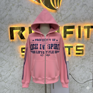 Sudadera con Capucha y Cremallera de Diseño Único, Impresión de Alta Calidad, Fabricada en Fábrica, Precio Económico, Sudaderas para Hombre - Product Image 3