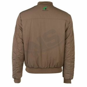 Blouson d'aviateur de couleur unie pour hommes vêtements d'extérieur d'hiver à manches longues style de la rue avec fermeture éclair logo personnalisé polyester de qualité - Product Image 5