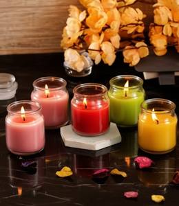 Velas de parafina en frasco de vidrio, llama brillante, acabado suave, fragancia duradera, ideal para decoración del hogar, restaurantes y regalos. - Product Image 3