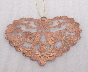 Adorno de corazón de metal dorado Adornos decorativos de farolillos de hierro y adornos de farol decorativos de festival de oro y plata - Product Image 5