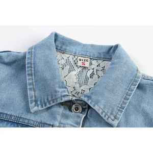 Haute qualité Top vente Floral Net patché Denim veste 100% coton séchage rapide durable Denim veste vêtements décontractés Denim veste - Product Image 3