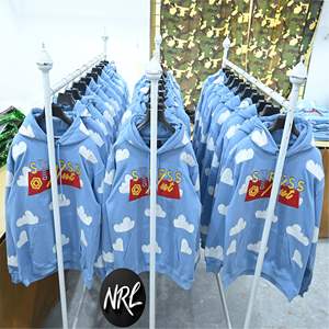 Haut court personnalisé pour homme, style vintage, avec logo nuage, patch brodé vieilli, devant uni, en Spandex/Polyester, anti-rétrécissement, respirant - Product Image 4