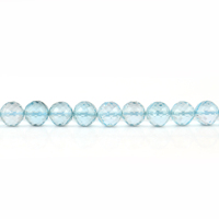 Pierres précieuses de topaze bleue naturelle, forme de boule, facettées, percées, enfilées, certifiées par un tiers, vente en gros, marque Gopika, bijoux