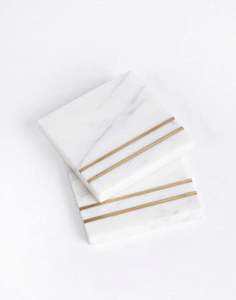 Sous-verre en marbre le plus vendu au look sophistiqué, parfait pour les cuisines à la mode et les espaces de vie contemporains élégants - Product Image 5