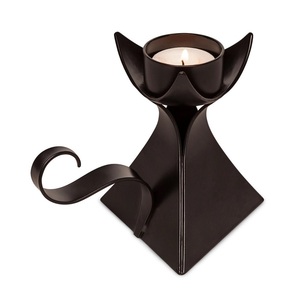 La mayoría de las tendencias de diseño al por mayor soporte de vela con recubrimiento de polvo negro y soporte de vela personalizar tamaño y forma Home Deco Tabletop - Product Image 2