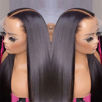 Perruque Lace Front HD 13x4 en Cheveux Humains, Perruque en Cheveux Naturels avec Cuticules Alignées, Perruques Full Lace pour Femmes Noires