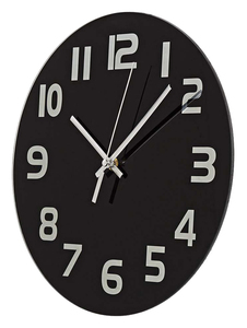 Orologio da parete in vetro nero 30 cm (Nedis CLWA006GL30BK) - Product Image 2
