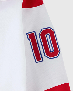 เสื้อกีฬาฮ็อกกี้น้ำแข็งสำหรับทุกเพศขนาดพิเศษเสื้อกีฬา OEM 100% โพลีเอสเตอร์ป้องกันแบคทีเรียชื่อทีมที่กำหนดเองแบบระเหิดล่าสุด - Product Image 5