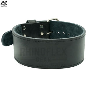 Por encargo de color plata de una sola punta de acero hebilla Power Lifting Power Belt Suede cuero genuino cinturón de levantamiento de pesas - Product Image 4