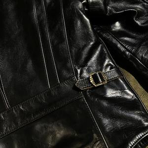 Taille asiatique Super haute qualité en cuir de mouton véritable Slim classique élégant hiver imperméable coupe-vent veste cavalier - Product Image 5