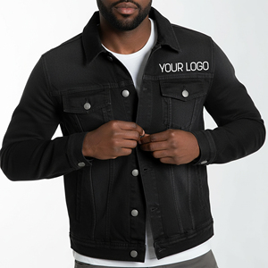 Veste en jean lourde tendance, nouvelle arrivée 2025, vêtements décontractés, logo brodé personnalisé, fermeture à boutons - Product Image 1