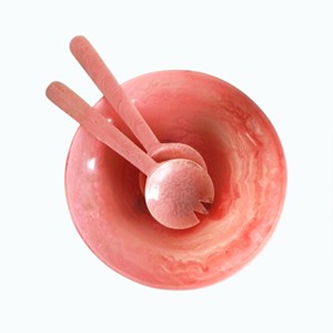 RESIN SALAD BOWL LIGHT PINK Wood & Resin Bowl Online at Best Price Customized Size Made in India - Product Image 2