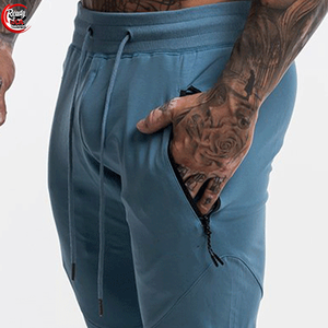 Nouveau style de pantalons de survêtement de sport pour hommes 100% coton Baggy Straight Jogger High Custom Logo Woven Wool Fabric Fleece-Regular Size - Product Image 4