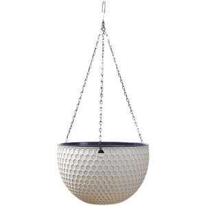 Jardinière suspendue en nid d'abeille avec chaîne, <span class=keywords><strong>pot</strong></span> de fleur en plastique avec drainage, panier de jardin intérieur et extérieur - Product Image 5