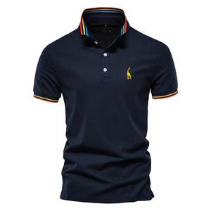 Polo para hombre personalizado, sencillo, transpirable, cómodo, en blanco, 100% algodón, Piqué, logotipo estampado personalizado, negro, ajustado, OEM - Product Image 6