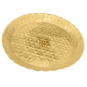 Nouvel arrivage Plateau de service en laiton miroir de luxe Assiettes à dîner en aluminium écologique de qualité supérieure Pack artisanal d'inspiration arabe - Product Image 4