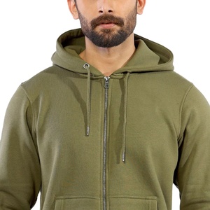 Sudadera con capucha para hombre de alta calidad con cremallera completa bordada impresión personalizada peso pesado invierno patrón sólido algodón poliéster a prueba de viento - Product Image 5