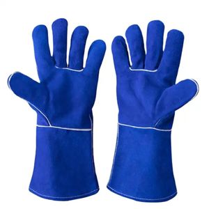 Guantes DE SEGURIDAD DE CUERO dividido de piel de vaca de primera calidad resistentes al calor y resistentes para uso de soldadura industrial - Product Image 1