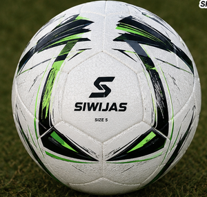 Balón de Fútbol Talla 5, Balón de Fútbol Texturizado Blanco, Negro y Verde para Entrenamiento y Partidos - Product Image 1