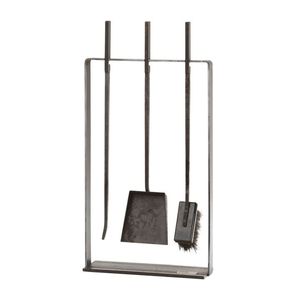 Ensemble d'outils de feu en fer prêt pour la décoration de la maison avec une finition vintage et des détails haut de gamme parfaits pour le charme d'une cheminée d'angle confortable - Product Image 1