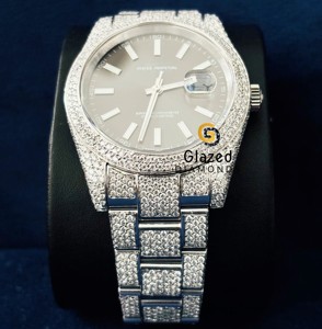 Pass Diamond Tester Trending Atractivo reloj de diamantes cultivados en laboratorio en acero inoxidable con claridad VVs mejorada Precio al por mayor - Product Image 4