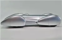 Coche de Carreras de Aluminio Rekordwagen Plateado, Modelo Art Deco Fundido a Presión, Coche Coleccionable a Escala, Decoración para el Hogar, Adorno de Mesa