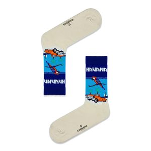 Chaussettes en nylon colorées Havana Design, respirantes et chaudes, motif rayé simple, logo, longueur cheville, taille unique. - Product Image 1