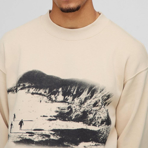 เสื้อสเวตเตอร์คอกลมแขนยาวสำหรับผู้ชายเสื้อสเวตเตอร์คอกลมแขนยาวโอเวอร์ไซส์แบบลำลองมีสไตล์ - Product Image 2