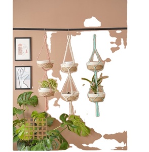 Nature Lover Gift, Crochet Rope Hanger Gardening Gift Mothers Day Gift H13 Macrame Plant Hanger for <b>Wall</b> and Window Decoration - Product Image 1
