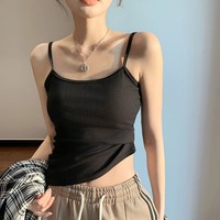 Débardeur Sportif Tricoté à Col Halter pour Femme, Sous-vêtement Doux et Respirant en Spandex/Polyester, Idéal Printemps-Été