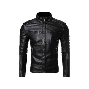 Spring and Autumn <b>Thin</b> Casual Leather <b>Jacket</b> for <b>Men</b> - Product Image 1