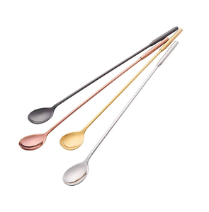 Cuchara de barra de barman de oro rosa, herramienta de barra de latón, cuchara y agitador de cóctel de barra, mango largo al mejor precio - Product Image 1