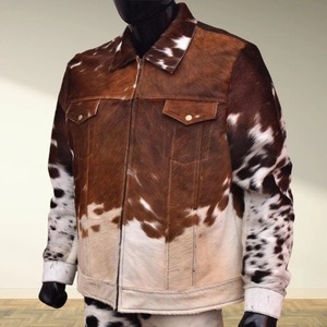 Chaqueta de Piel de Vaca Auténtica para Hombre, Chaqueta de Cuero con Bolsillos y Cremallera, Unisex, Estilo Motero, RTS o OEM, 1 Unidad - Product Image 3