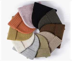 jacquard High Quality Winter Warm Custom Embroidery Logo Manufacturer Blank <b>Black</b> Jacquard Cashmere Wool Knit Skully Beanie Hat - Product Image 1