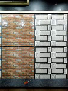 เอฟเฟกต์3D ความหนา9มม. 30*60ซม. ตกแต่งด้วยแสงความหนา9มม. การผสมผสานสีเข้มภายนอกกำแพงเซรามิกชั้นโรงแรมกลางแจ้ง - Product Image 3