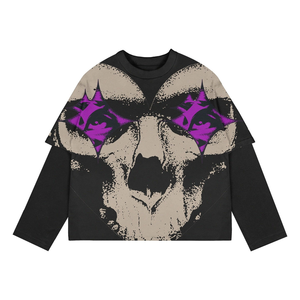 T-shirt Homme Vintage Y2K Streetwear Surdimensionné Écologique Hip Hop de Haute Qualité Impression DTG Personnalisée 100% Coton Double Couche - Product Image 1