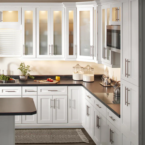 Servicio integral para la personalización de toda la casa Gabinetes de cocina modernos con coctelera blanca Elegance de madera sólida - Product Image 1