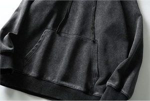 Nouveaux arrivages : sweats à capuche en molleton délavé pour hommes, streetwear, pulls à capuche avec poche kangourou, logo personnalisé en gros disponible - Product Image 3