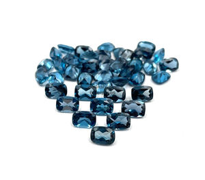 5x7mm London <b>Blue</b> <b>Topaz</b> Cushion Cut Loose Gemstones Beads for Jewelry Making Natural <b>Topaz</b> Faceted From Indian Manufacturer Bulk - Product Image 1
