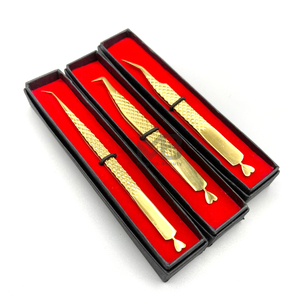 Boîte d'emballage en carton personnalisée pour 1 pince à épiler Stockage d'outils de beauté durable et écologique Pince à épiler plasma en or Conception cardiaque - Product Image 4