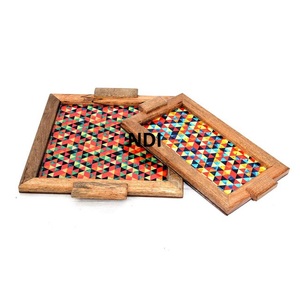 Design attrayant Nourriture Petit Déjeuner & Café Plateaux De Service Vaisselle Décorative Faite À La Main Traiteur Plateaux De Service - Product Image 3