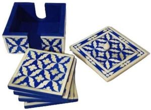 Sous-verres élégants en incrustation d'os faits à la main Tapis de boisson à faible coût pour une utilisation en fête pour boire servant la cuisine et le salon - Product Image 6