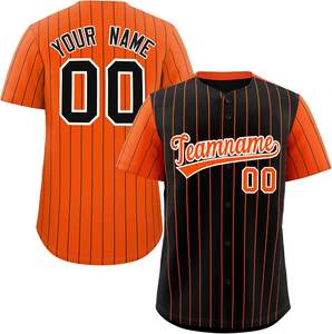 Jersey de béisbol personalizado, venta al por mayor, estilo abotonado, logotipo bordado del equipo, número de sarga, tela transpirable para jóvenes y adultos - Product Image 6