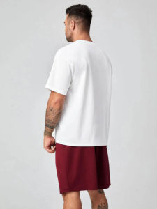 Ensemble court en coton tricoté 100% respirant de haute qualité pour hommes et femmes, été 2025, décontracté, deux pièces, logo personnalisé, t-shirt - Product Image 2